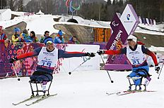 Паралимпийский спорт Krasnaya Polyana (Russian Federation), 09/03/2014.- Gold medalist фото (photo)