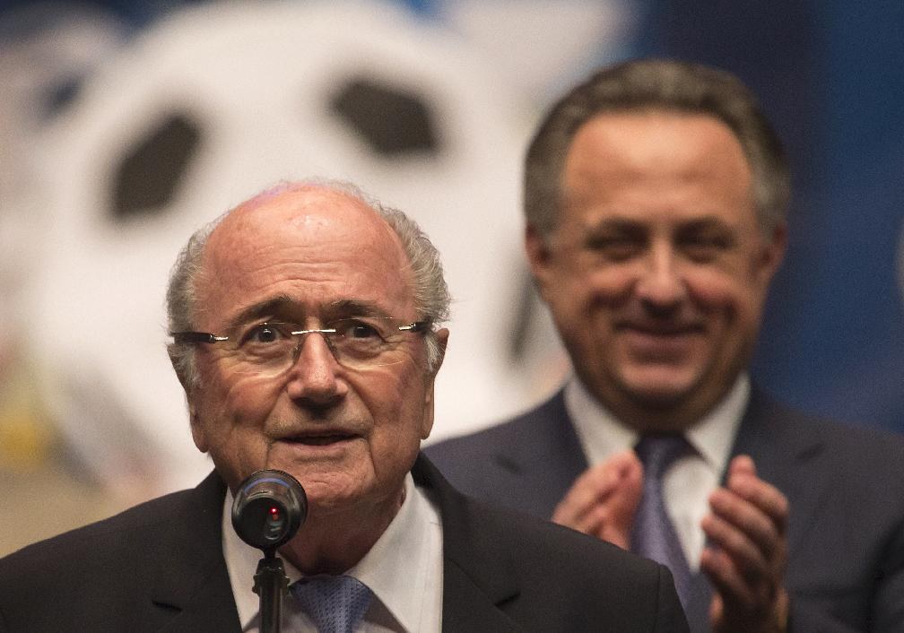 FIFA President Joseph S. Blatter speaks during an opening ceremony фото (photo)