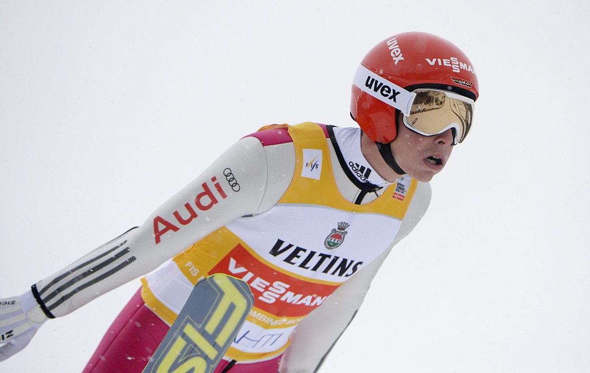 Germany's Eric Frenzel in action during the Nordic Combined фото (photo)