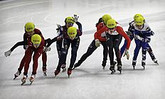 Конькобежный спорт Teams, from left to right, of China, South Korea, Canada and фото (photo)