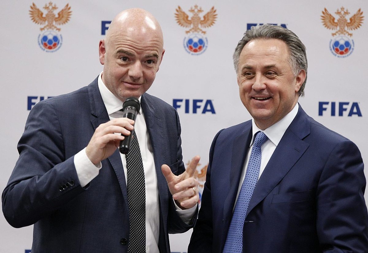 FIFA President Gianni Infantino, left, and Russian Sports Minister фото (photo)
