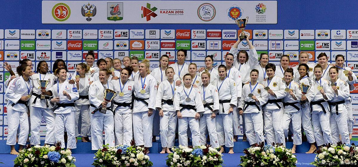 Дзюдо в России (judo): JUDO-EURO-2016-WOMEN-TEAM-FRA-POL-RUS-GER-PODIUM