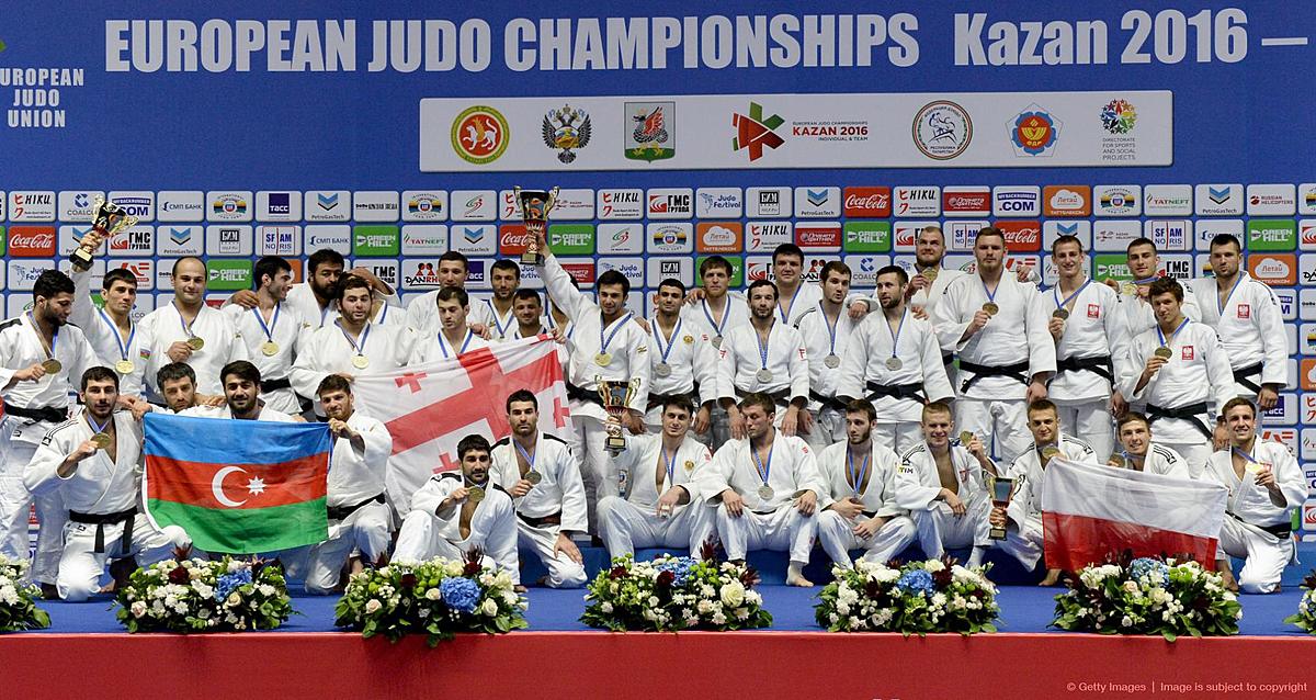 Дзюдо в России (judo): JUDO-EURO-2016-MEN-TEAM-AZE-GEO-RUS-POL-PODIUM