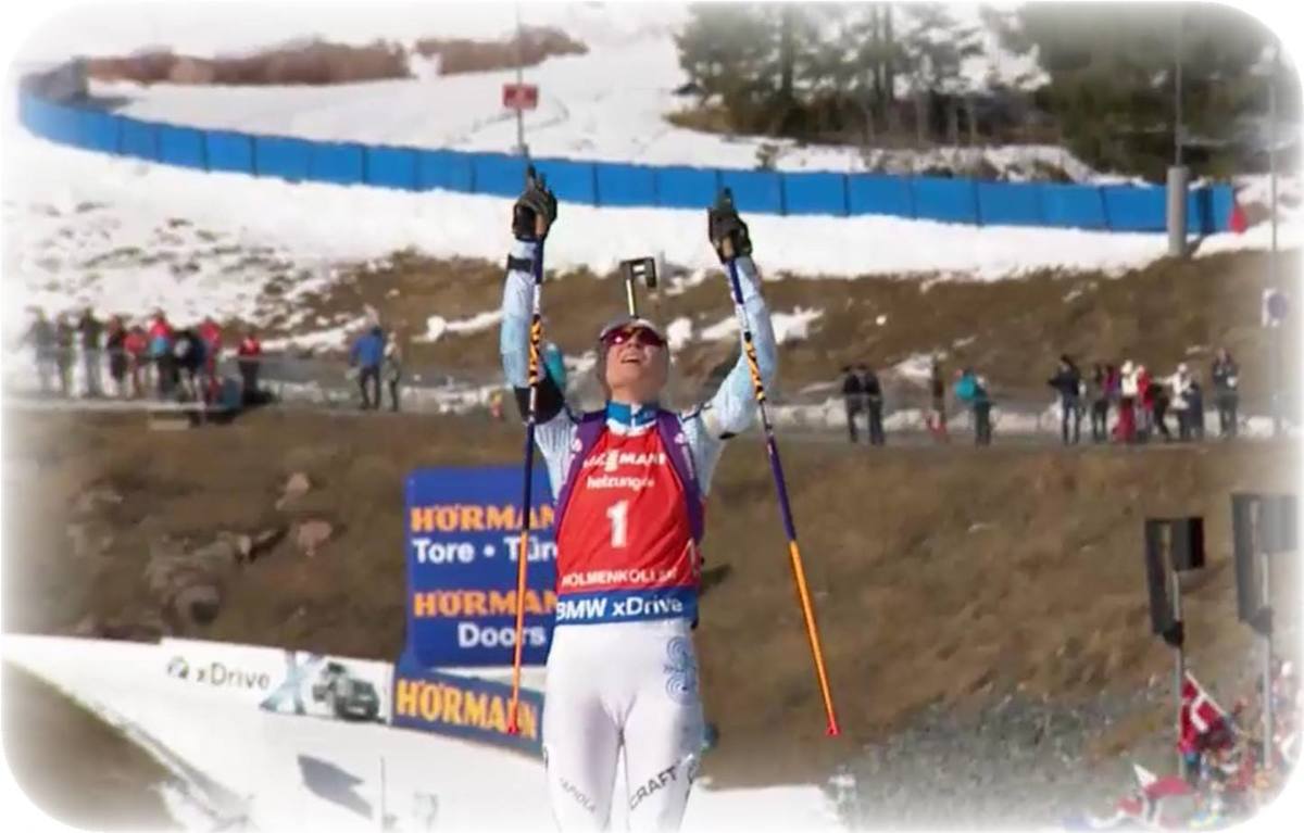 Double-dip for Mari Laukkanen, backing up her sprint win yesterday with a pursuit win today in 29:33.3; just a single penalty in the final standing stage. Second to Gabriela Koukalova, shooting clean, 26.5 seconds back. Justine Braisaz, with four penaltie