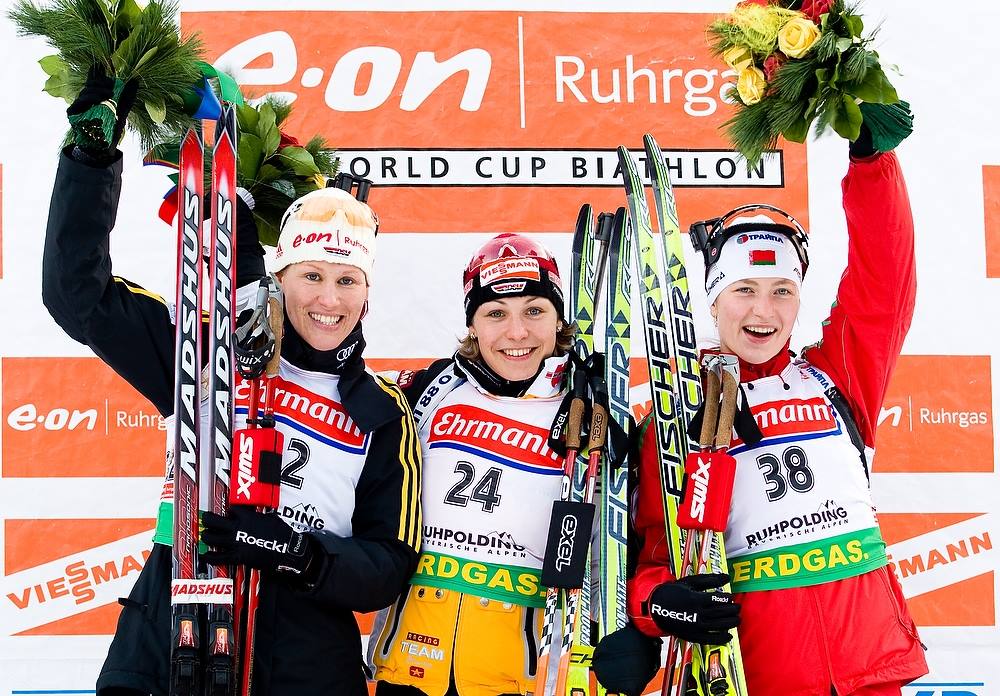 #ibutbt First podium for Darya Domracheva in the Ruhpolding sprint back in 2009. Do you recognize other ladies on the podium?