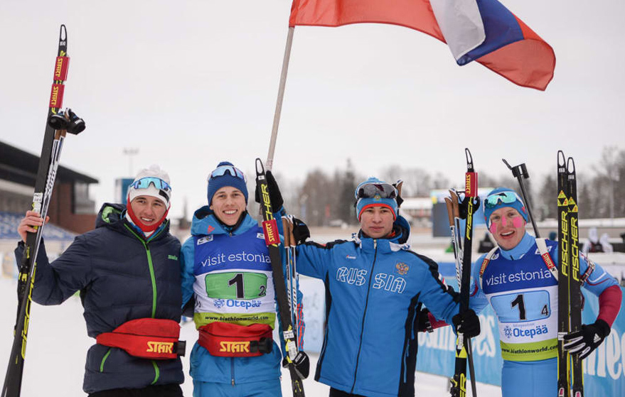 Российские юниоры выиграли эстафету на Чемпионате мира по биатлону-2018 в эстонском Отепя!