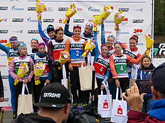 Биатлон Призеры женской эстафетной гонки на летнем ЧР-2022