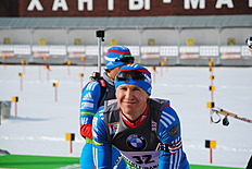 Биатлон Тимофей Лапшин на Кубке Мира по биатлону 2011-2012. Ханты-Мансийск