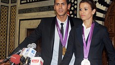 Летние Олимпийские игры Olympic silver medalist Habiba Ghribi (R) and Olympic champion фото