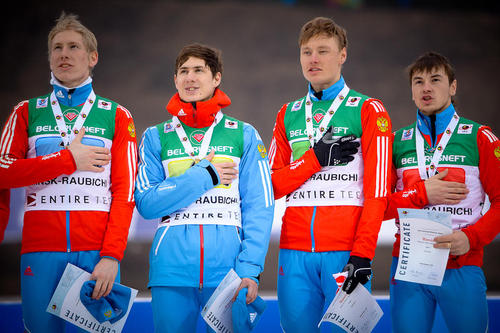 Российские биатлонисты — победители первенства мира в эстафете 4х7,5 км