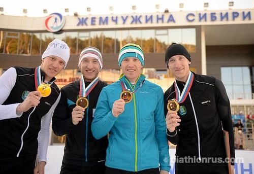 Биатлонисты из Ханты-Мансийска выиграли мужскую эстафету Чемпионата России в Тюмени