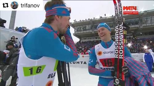 Андрей Краснов и Наталья Непряева победили в финале Кубка России в лыжном спринте