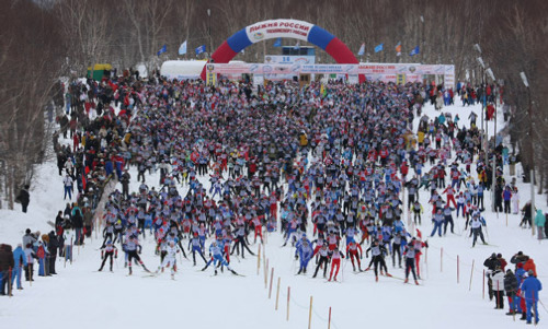 12 февраля 2012 стартует юбилейная массовая гонка «Лыжня России»