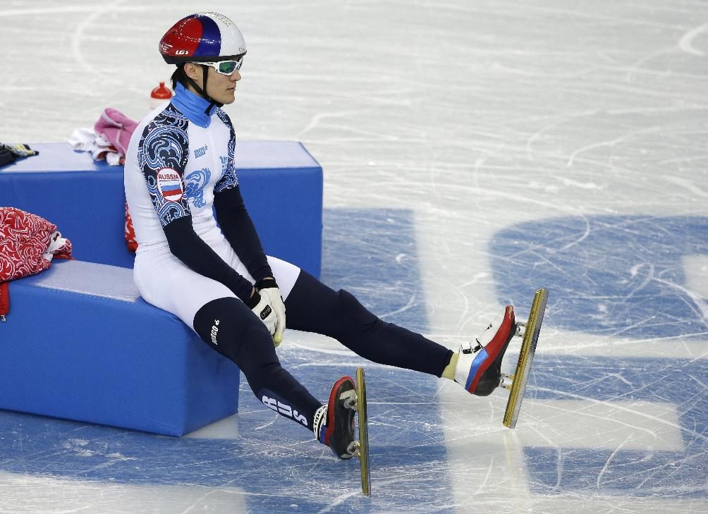 Vladimir Grigorev of Russia attends a short track speedskating фото (photo)