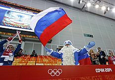 Конькобежный спорт Empty seats are seen in the background as a skating fan dressed фото (photo)