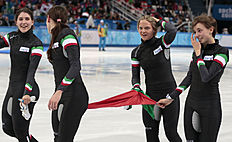 Конькобежный спорт From left, Elena Viviani of Italy, Martina Valcepina of Italy фото (photo)