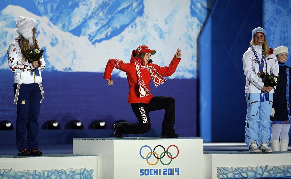Belarus' Darya Domracheva, the gold medalist in the women фото (photo)