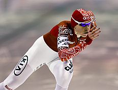 Конькобежный спорт Yuliya Skokova of Russia skates during the women's 500 meters фото (photo)