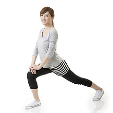 Фитнес Fitness Asian girl doing stretch exercise, full length portrait фото (photo)