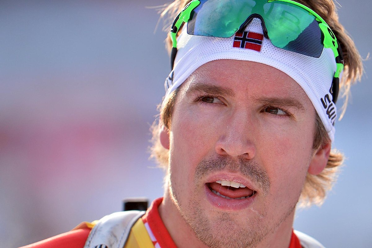 Norway's Emil Hegle Svendsen in the finish area after the фото (photo)