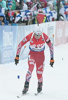 . Kontiolahti (Finland), 07/03/2015.- Ole Einar Bjoerndalen of Norway in action during the Men's 10 Km Sprint at the IBU World Cup Biathlon in Kontiolahti...