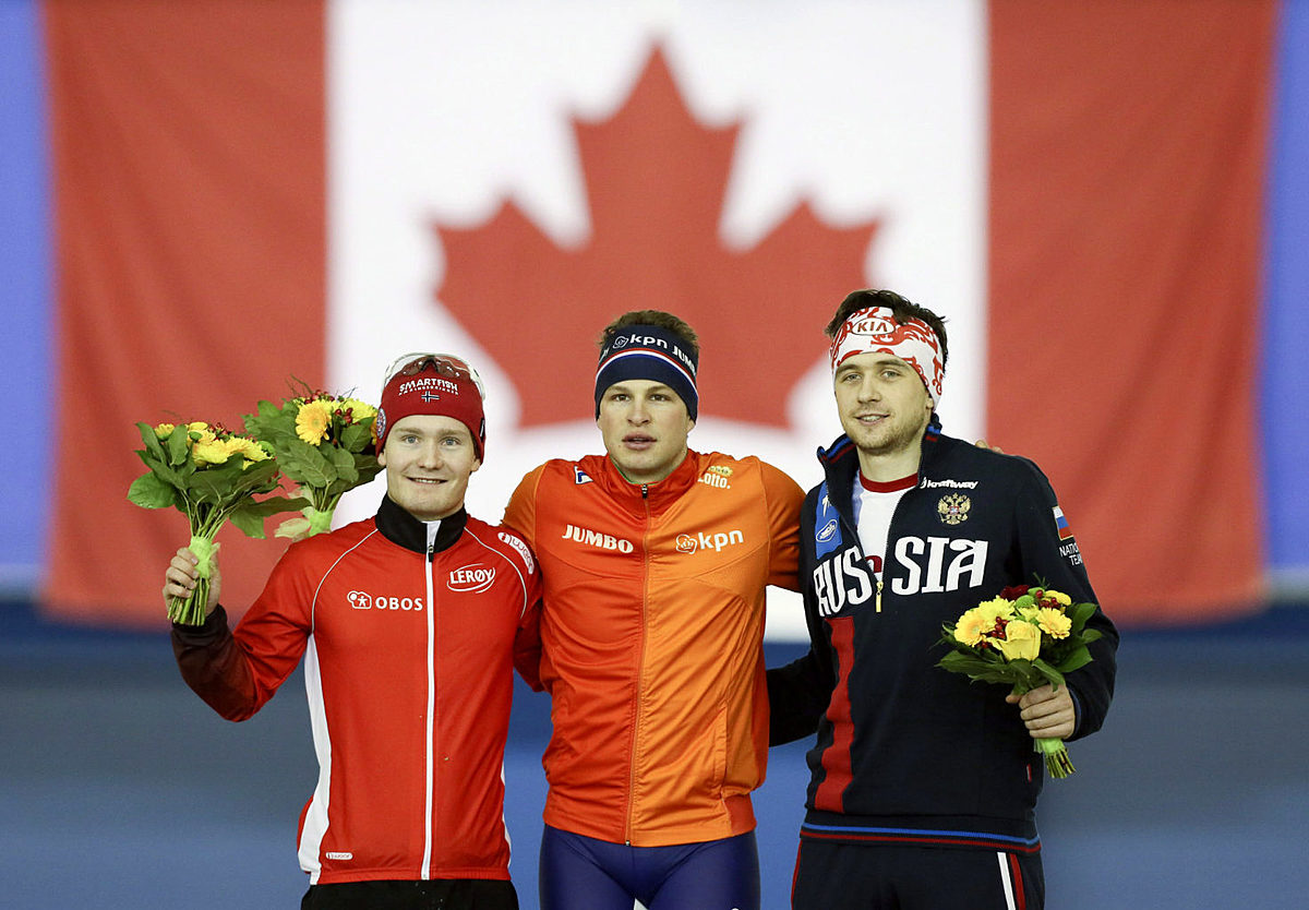 The top three in the 5000 meter race Sverre Lunde Pedersen, of фото (photo)