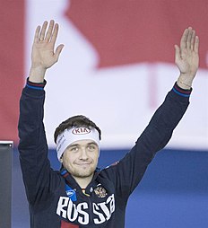 Конькобежный спорт Calgary (Canada), 08/03/2015.- Denis Yuskov of Russia was second фото (photo)