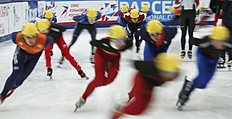 Конькобежный спорт An of Russia skates during training session for ISU World Short фото (photo)
