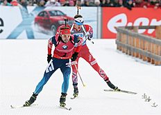 Khanty-mansiysk (Russian Federation), 22/03/2015.- Second placed Anton Shipulin of Russia in action during the Men's 15 km Mass Start race at theIBU...