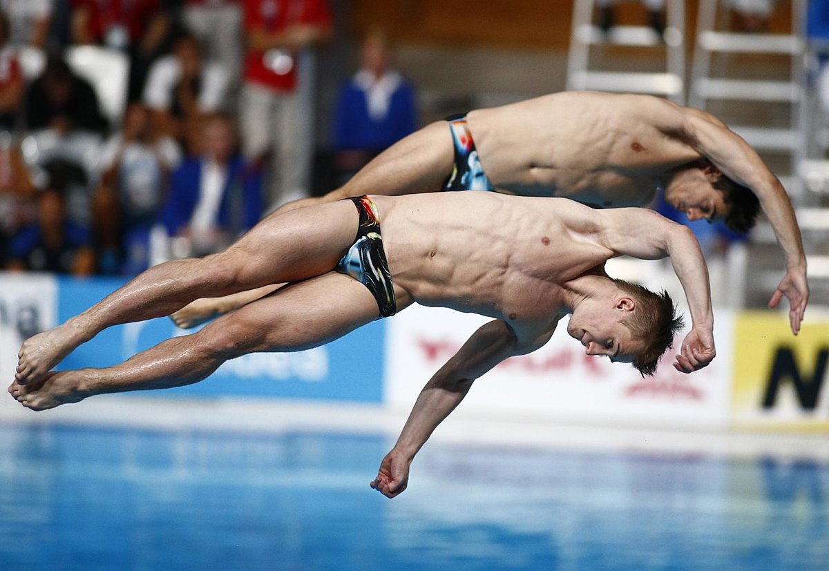 BritainвЂ ™ s bronze medalists Jack David Laugher and Chris Mears compete d...