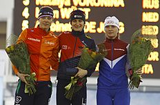 Конькобежный спорт Czech Republic's Sablikova, who finished in first place фото (photo)