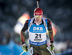 ANTHOLZ-ANTERSELVA, ITALY — JANUARY 22: Arnd Peiffer of Germany in action during the Biathlon Men 10 km Sprint at the IBU Biathlon World Cup Antholtz on January 22, 2016 in Antholtz, Italy.