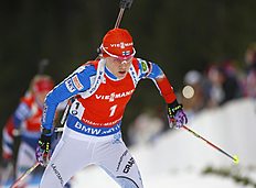Kaisa Makarainen of Finland competes in the women's 10 km pursuit at the IBU World Championships Biathlon at Khanty-Mansiysk, 2759 km north-east of Moscow, Russia, Saturday, March 19, 2016. (AP Photo/Sergei Grits)