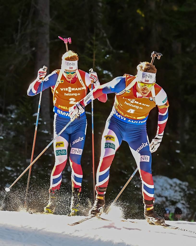 Норвежские биатлонисты Свендсен и Йоханнес Бё