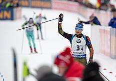 Биатлон Simon Schempp wins last loop duel with Emil Hegle Svendsen to claim relay win for Germany in 1:13:57.2 with seven spares. Norway second. ,1 seconds back and Russia in third, 33.6 seconds back.