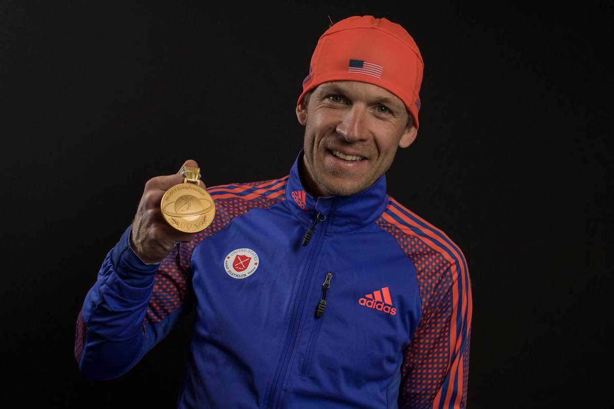 Lowell and his historic medal.