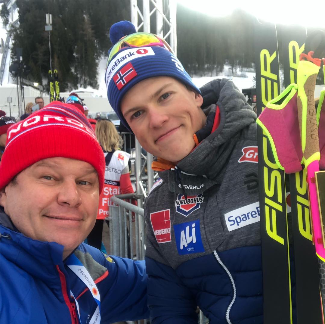 Дмитрий Губерниев опубликовал фото с Йоханнесом Клебо с Чемпионата мира по лыжным гонкам-2019 в Зеефельде