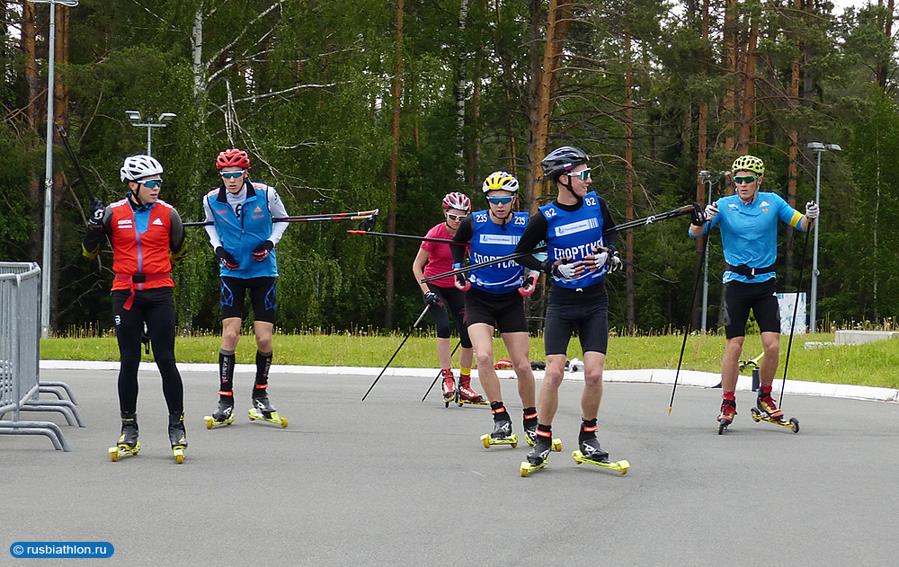 Летний тренировочный сбор в Чайковском у юниорской команды России по биатлону