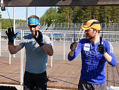 Биатлон Дмитрий Малышко и Антон Бабиков на тренировочном сборе в Чайковском