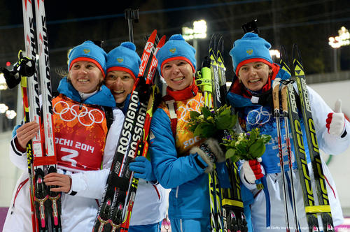 Россия серебряный призер олимпийской женской эстафеты в Сочи сегодня, 21 февраля! Победа у сборной команды Украины! Бронза у Норвегии. Поздравляем!