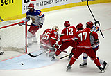 Хоккей Россия не оставила шансов белорусам в матче мирового первенства