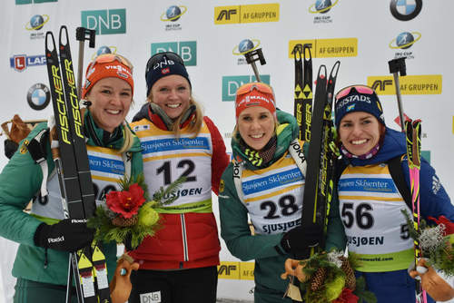 Дениз Херрман выиграла второй спринт 1 этапа Кубка IBU по биатлону в норвежском Шушене. Кайшева — 14-ая