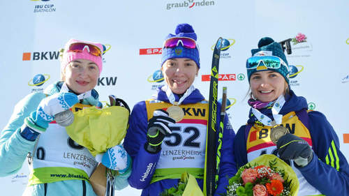 Ульяна Кайшева выиграла женский спринт 2 этапа Кубка IBU по биатлону в швейцарском Ленцерхайде