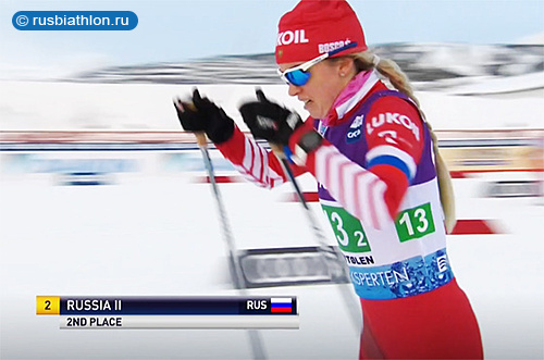 Сборная России — серебряные призеры в женской эстафете на 3 этапе Кубка мира по лыжным гонкам в Бейтостолене!