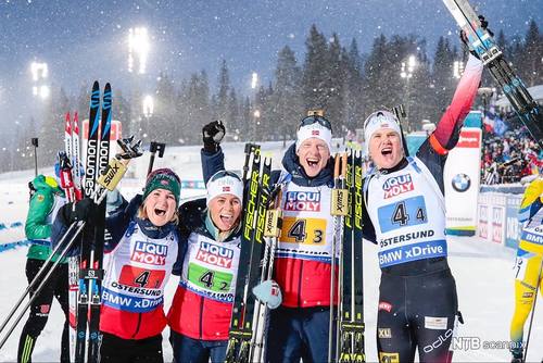 Сборная Норвегии победила в смешанной эстафете на ЧМ-2019 по биатлону в Эстерсунде