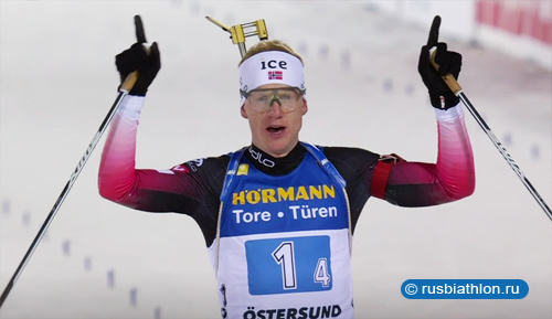Норвежцы победили в мужской эстафете 1 этапа Кубка мира по биатлону в Эстерсунде. Россияне четвёртые