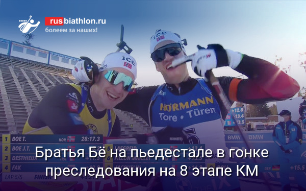 Тарьей Бё выиграл пасьют 8 этапа КМ в чешском Нове-Место. Йоханнес — второй