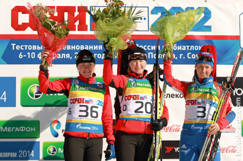 Дарья Новикова победила в женском спринте на этапе Кубка России по биатлону в Сочи